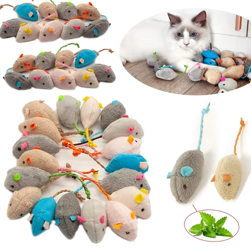 Catnip Interactive Plush Mouse - 5 món đồ chơi chuột lục