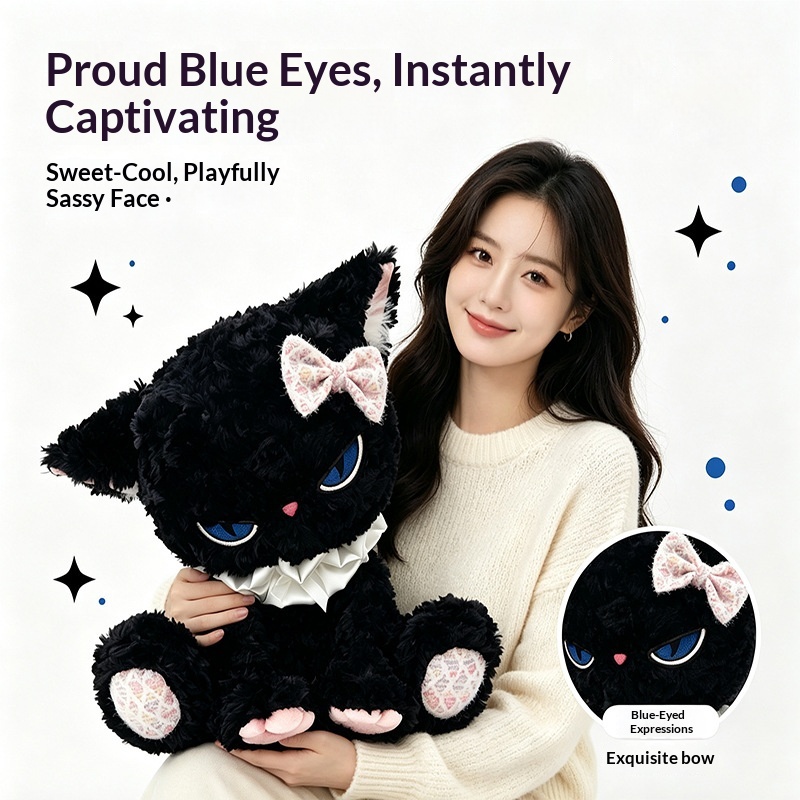 Black Cat Plush Toy Blue Eye S - đánh giá và giá Cat Toys
