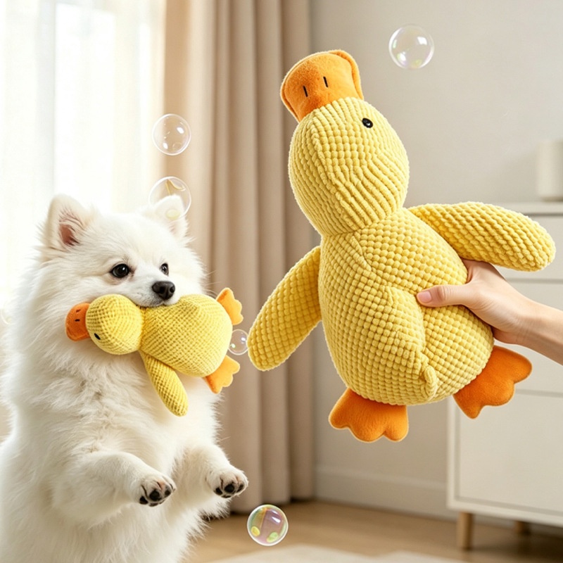 Squeaky Dog Plush Duck Toy Bit - đánh giá và giá Indestructible Dog Chew Toy